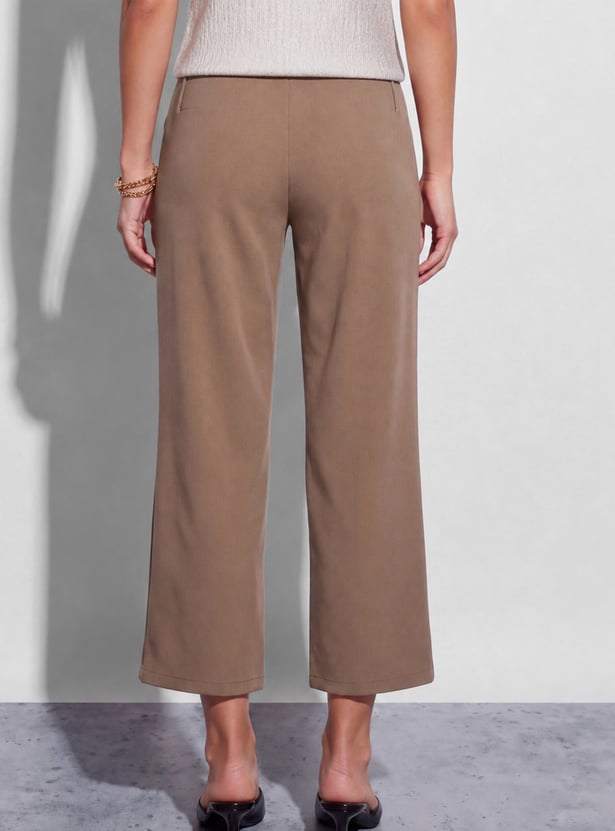 CODE Solid Wide Leg Trousers