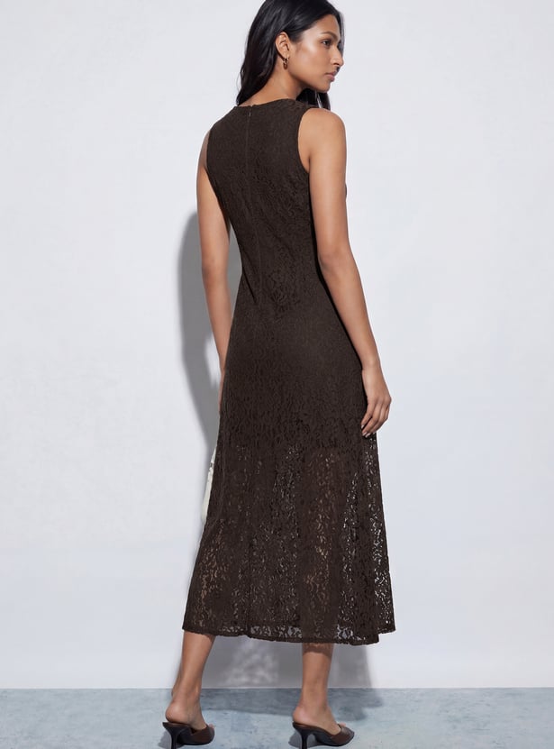 CODE Lace Fit & Flare Midi Dress