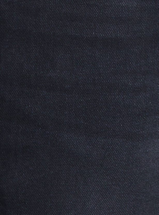 DENIMIZE Washed Mid-Rise Regular Straight Jeans