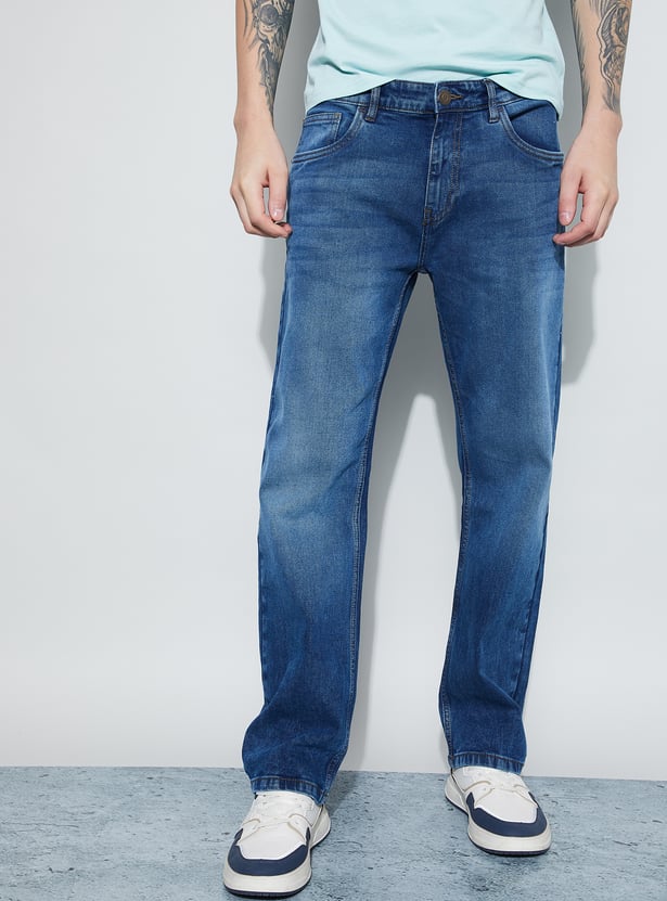 DENIMIZE Washed Regular Straight Jeans
