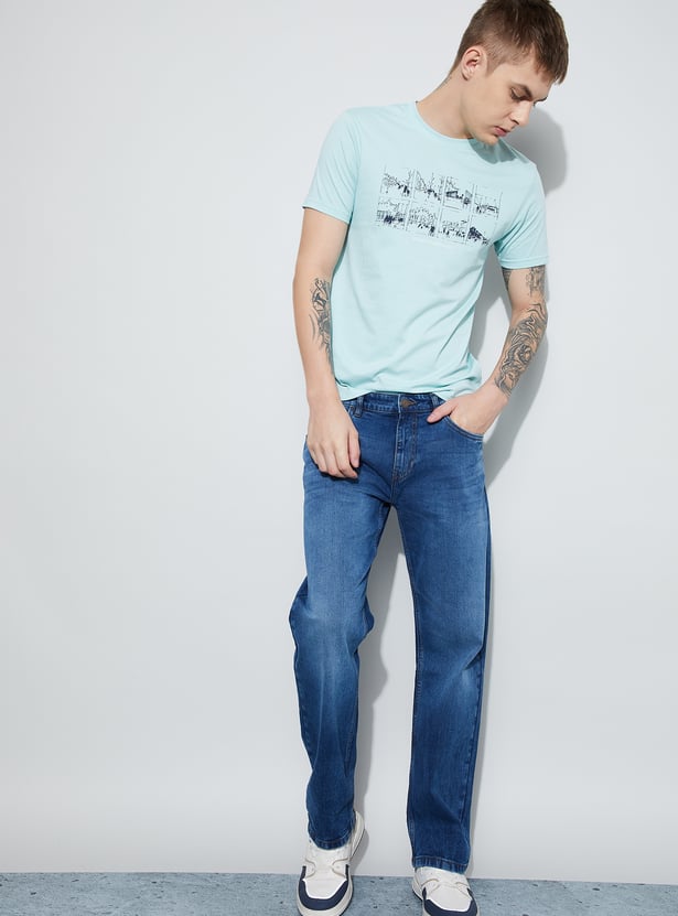 DENIMIZE Washed Regular Straight Jeans