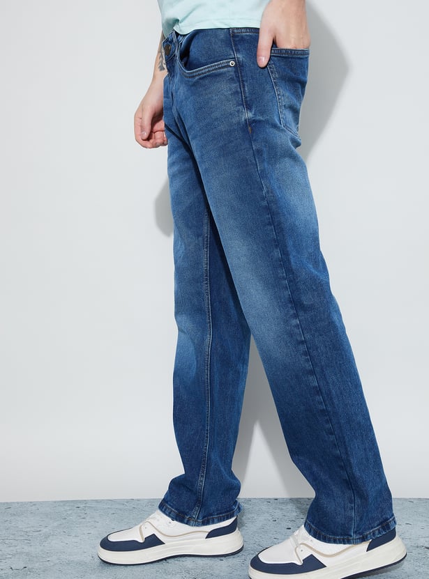 DENIMIZE Washed Regular Straight Jeans