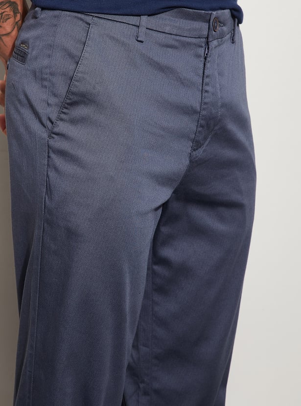 CODE Solid Regular Fit Trousers