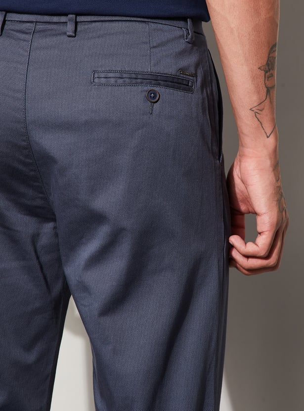 CODE Solid Regular Fit Trousers