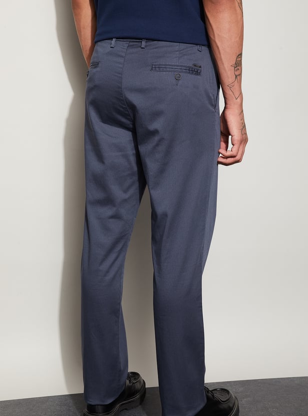 CODE Solid Regular Fit Trousers