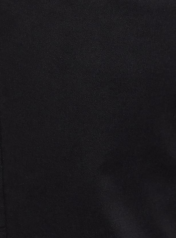 CODE Solid Slim Straight Trousers