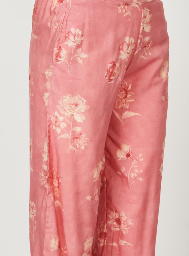 MELANGE Floral Print Straight Kurta Set