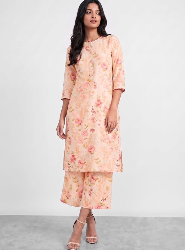 MELANGE Floral Print Kurta Set
