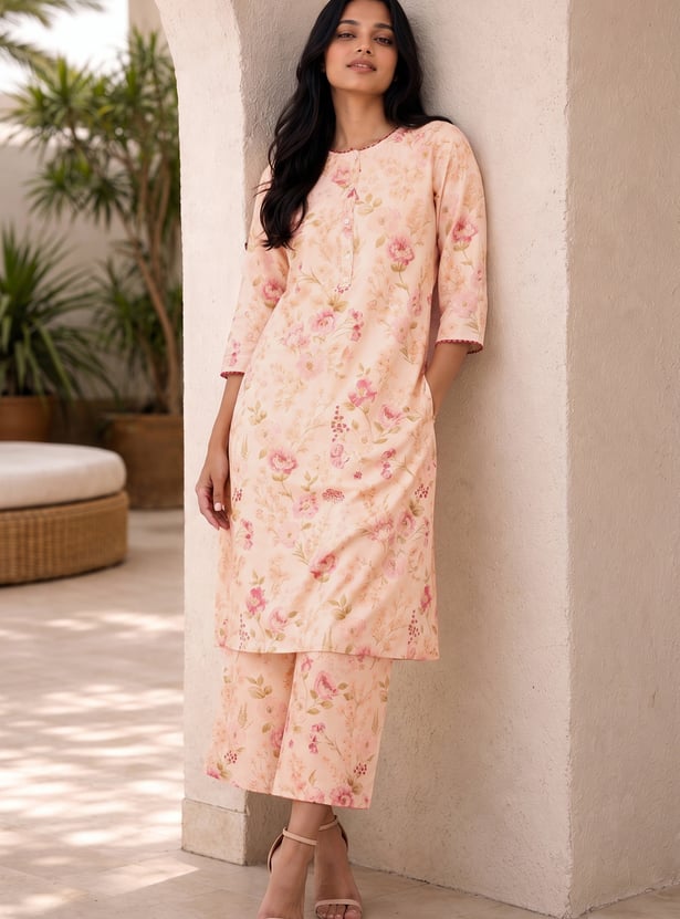 MELANGE Floral Print Kurta Set