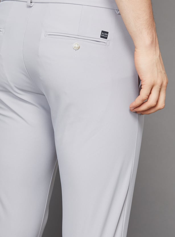 ALLEN SOLLY Solid Crop Fit Trousers