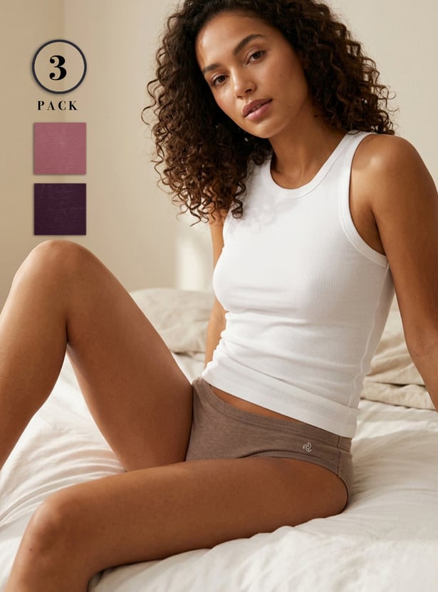 JOCKEY Solid Hipster Panty - Pack of 3