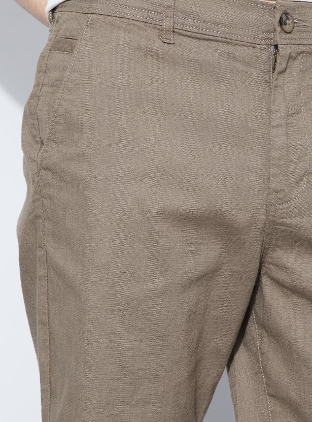 FAME FOREVER Solid Mid-Rise Knee-Length Shorts