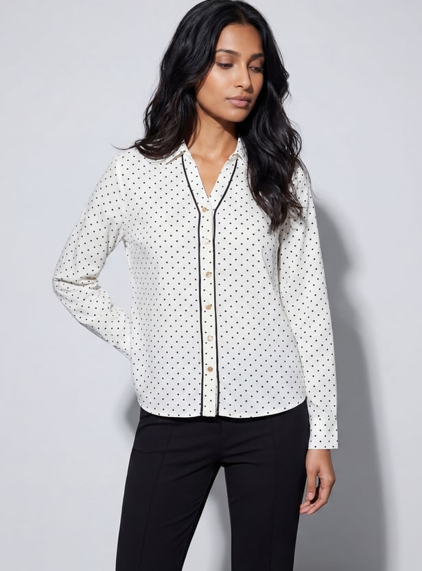 CODE CLASSIC Polka-Dot Print Shirt
