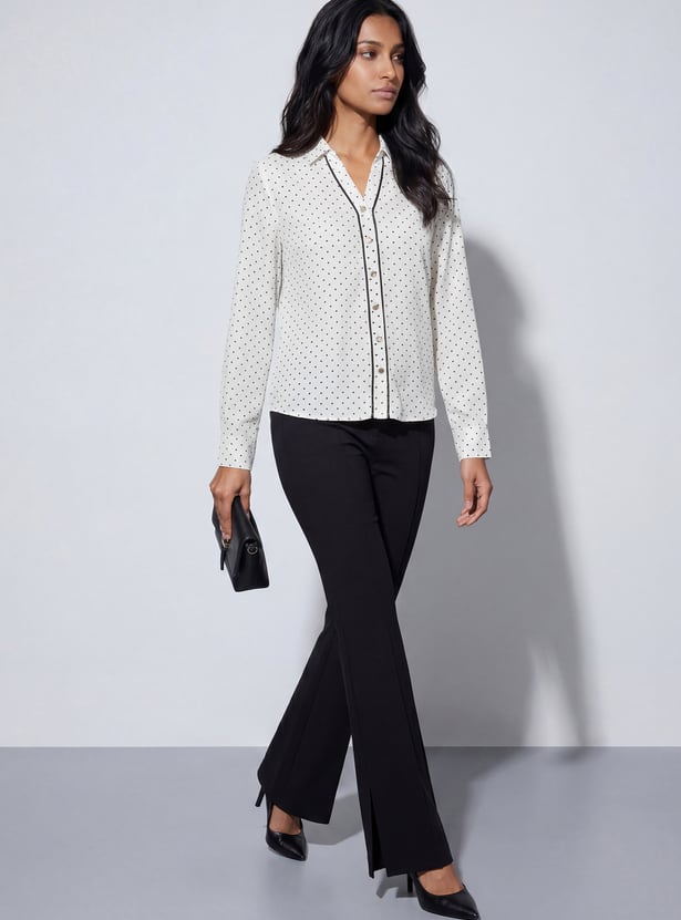 CODE CLASSIC Polka-Dot Print Shirt