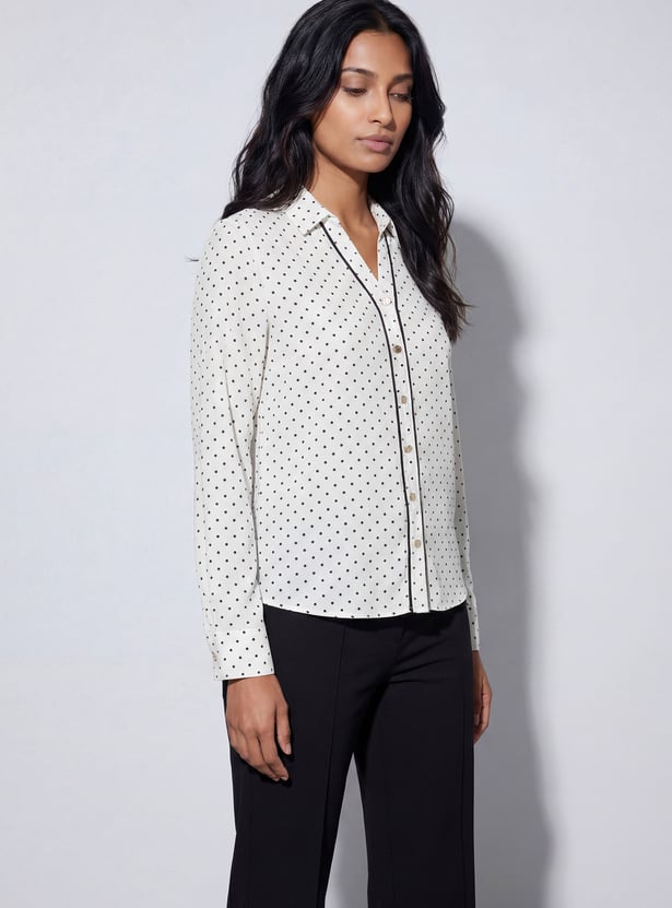 CODE CLASSIC Polka-Dot Print Shirt