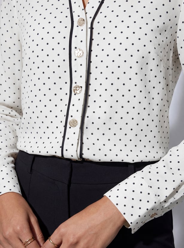 CODE CLASSIC Polka-Dot Print Shirt
