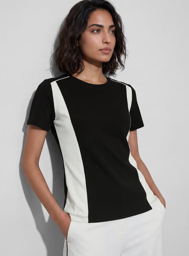 CODE CLASSIC Colourblock Crew Neck Top