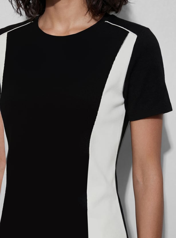 CODE CLASSIC Colourblock Crew Neck Top