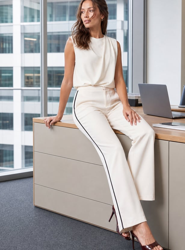 CODE CLASSIC High-Rise Knit Trousers
