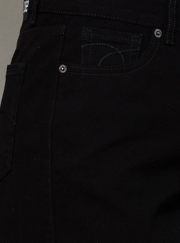 XPOSE Solid High Rise Denim Shorts