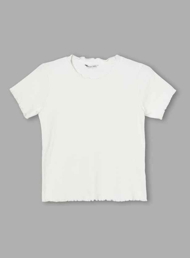 FAME FOREVER Girls Solid Dress with T-shirt