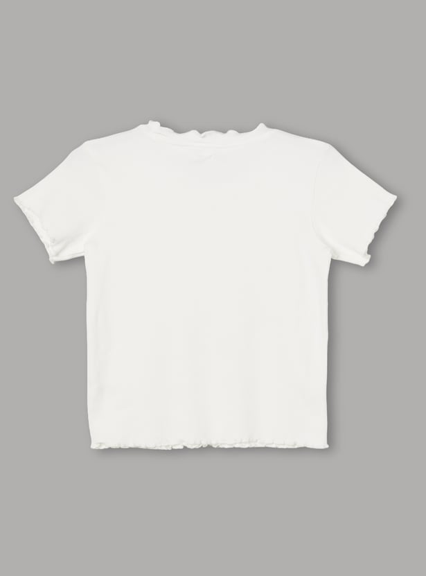 FAME FOREVER Girls Solid Dress with T-shirt