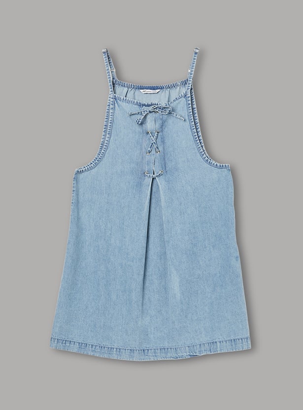 FAME FOREVER Girls Solid Dress with T-shirt