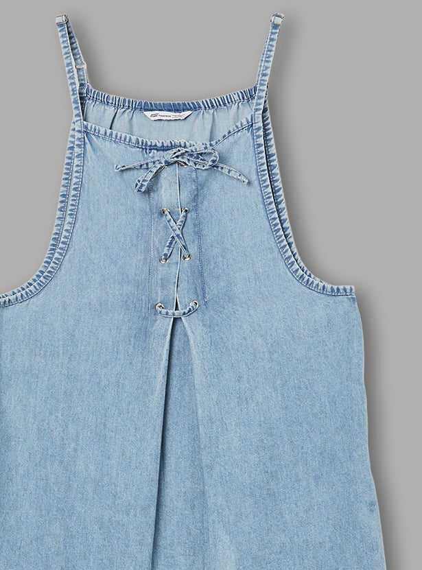 FAME FOREVER Girls Solid Dress with T-shirt