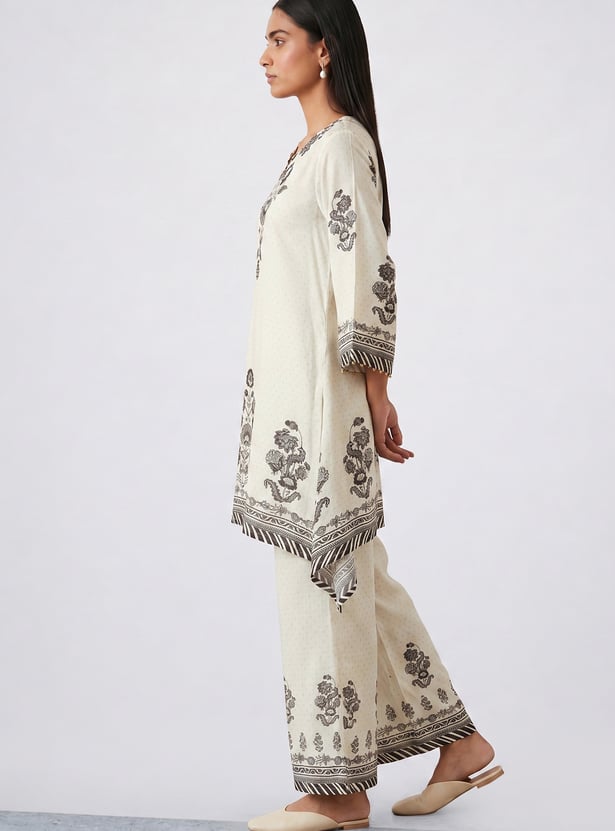 MELANGE Ethnic Motif Kurta Palazzo Set