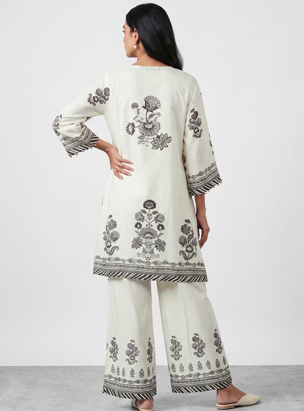 MELANGE Ethnic Motif Kurta Palazzo Set