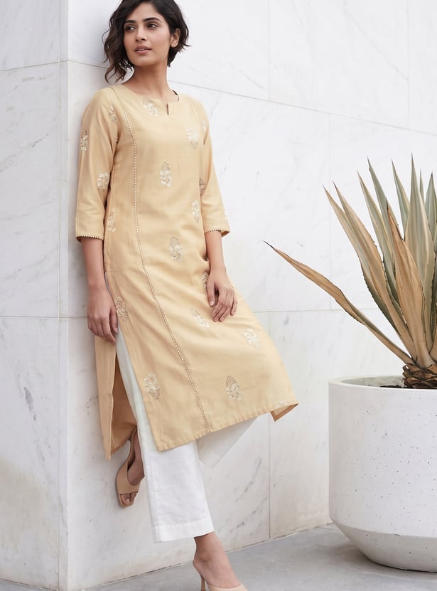 MELANGE Embroidered Straight Kurta