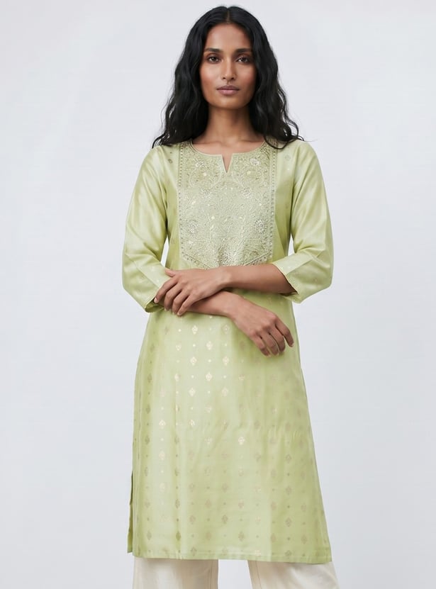 MELANGE Embroidered Straight Kurta