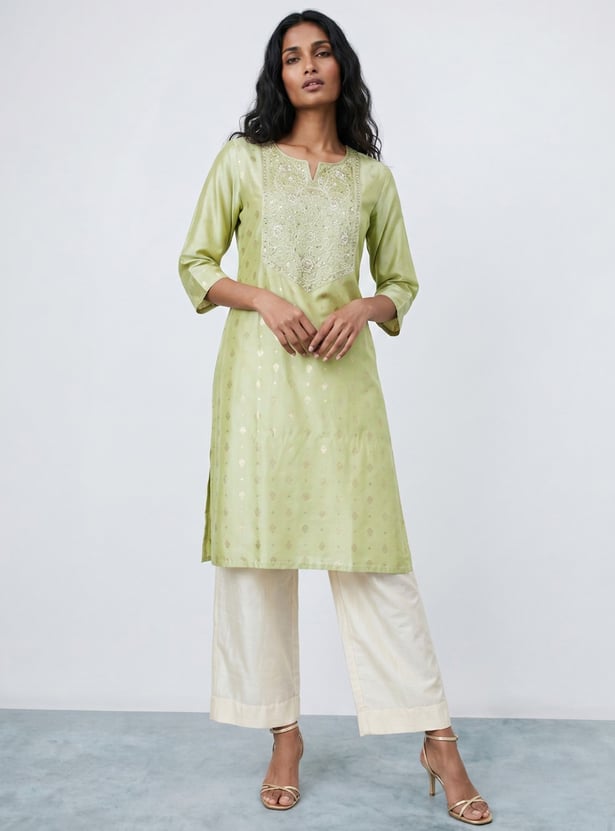 MELANGE Embroidered Straight Kurta