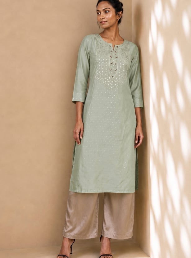MELANGE Embroidered Straight Kurta