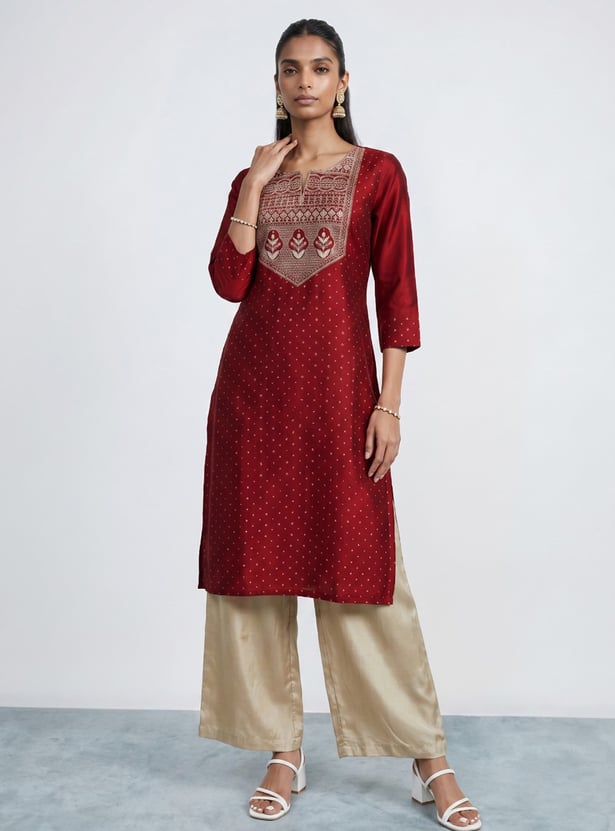MELANGE Embroidered Straight Kurta