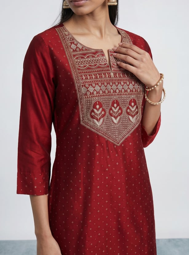 MELANGE Embroidered Straight Kurta