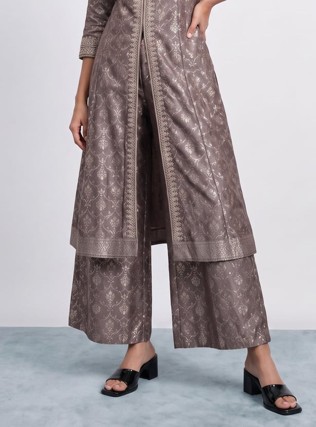 MELANGE Foil Print Flared Pants