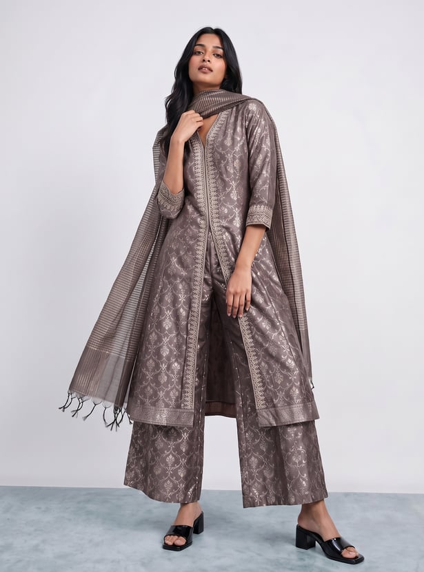MELANGE Foil Print Flared Pants