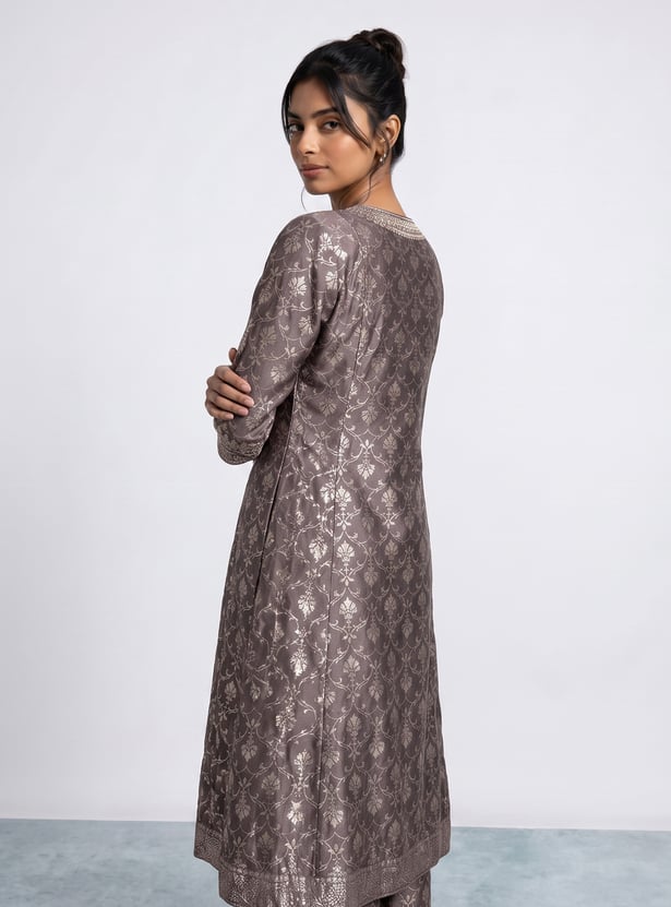MELANGE Ethnic Motif V-neck Straight Kurta