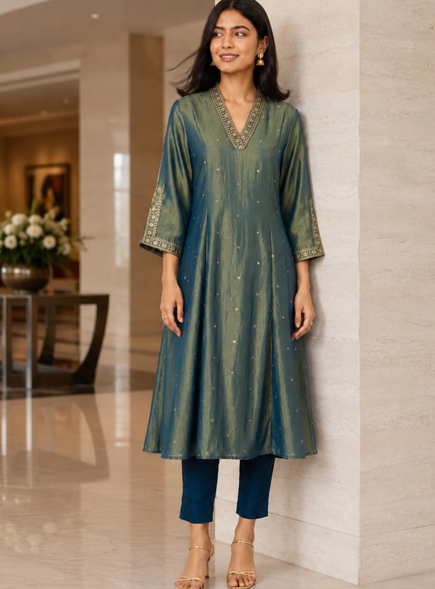 MELANGE Embroidered Anarkali Kurta