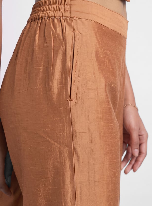 MELANGE Embroidered Straight Pants