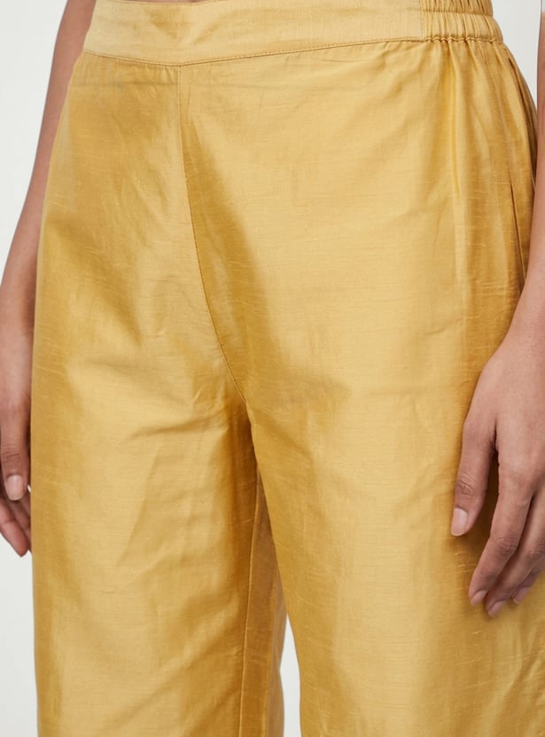 MELANGE Embroidered Straight Pants