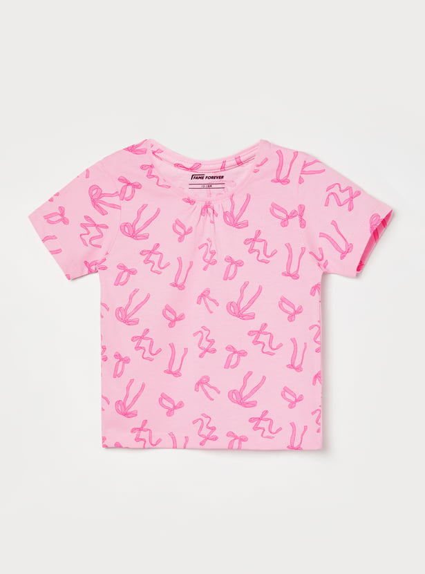 FAME FOREVER Girls Graphic Top with Shorts Set