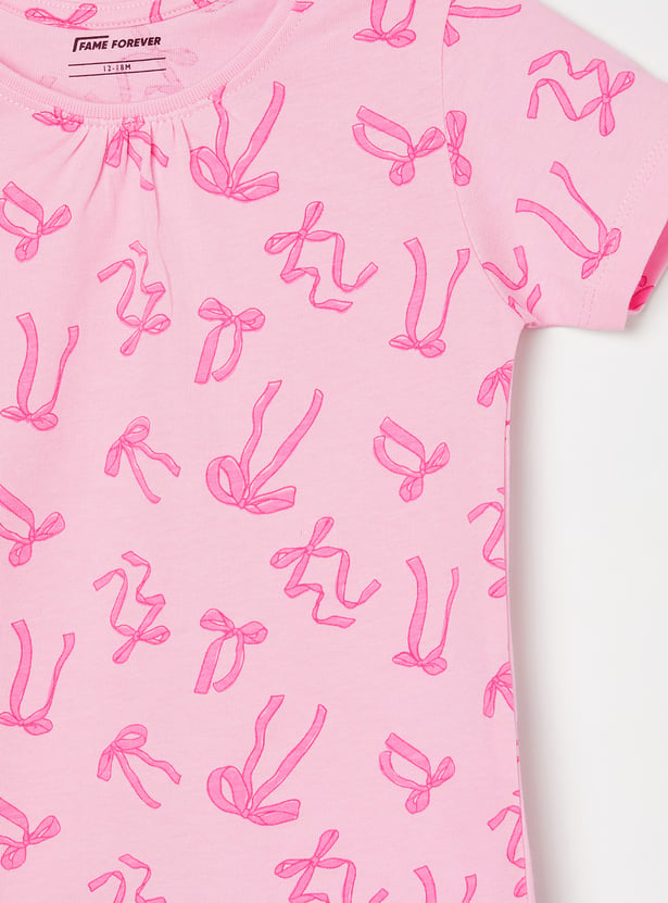 FAME FOREVER Girls Graphic Top with Shorts Set