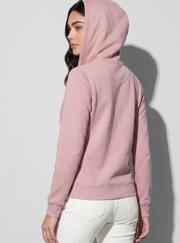 FAME FOREVER Solid Zip-Up Hoodie