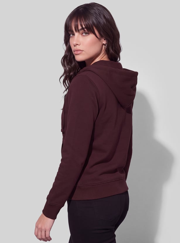 FAME FOREVER Solid Zip-Up Hoodie
