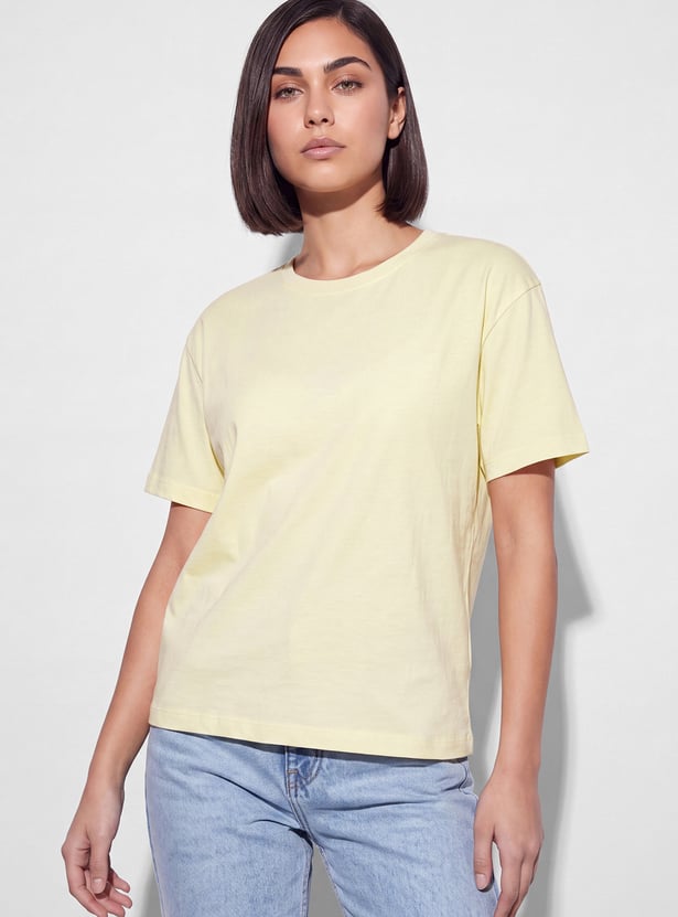 FAME FOREVER Solid Drop-Shoulder T-shirt