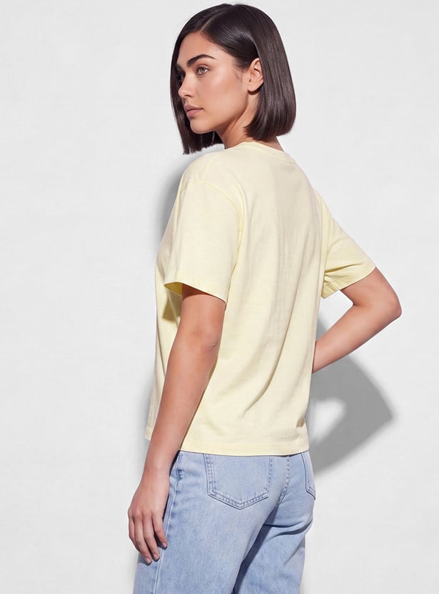 FAME FOREVER Solid Drop-Shoulder T-shirt