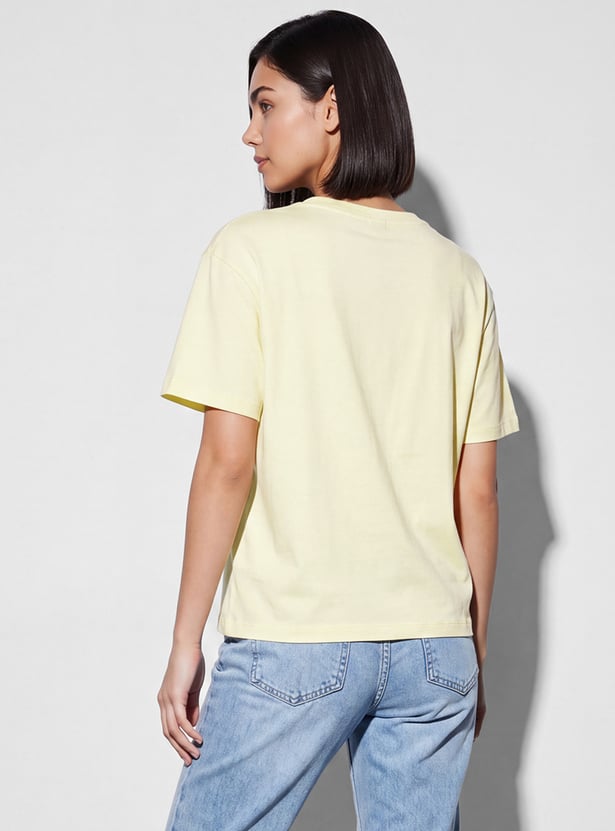 FAME FOREVER Solid Drop-Shoulder T-shirt