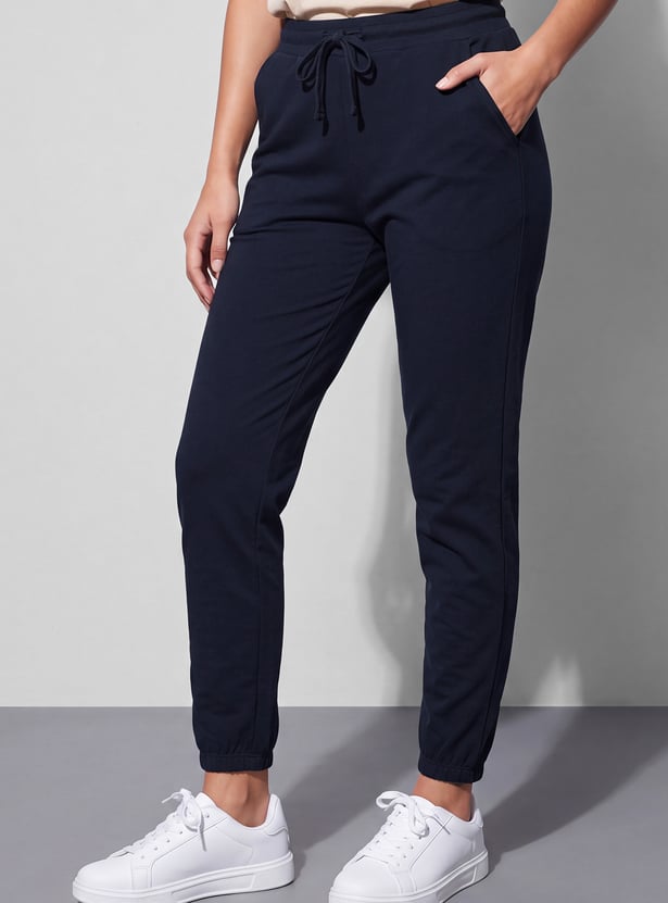 FAME FOREVER Solid Drawstring Joggers